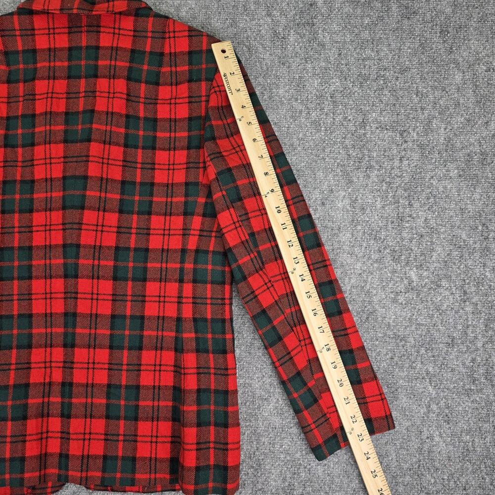 Vintage Pendleton Blazer Womens Medium Red Plaid Tartan Virgin Wool Made USA - Picture 8 of 16